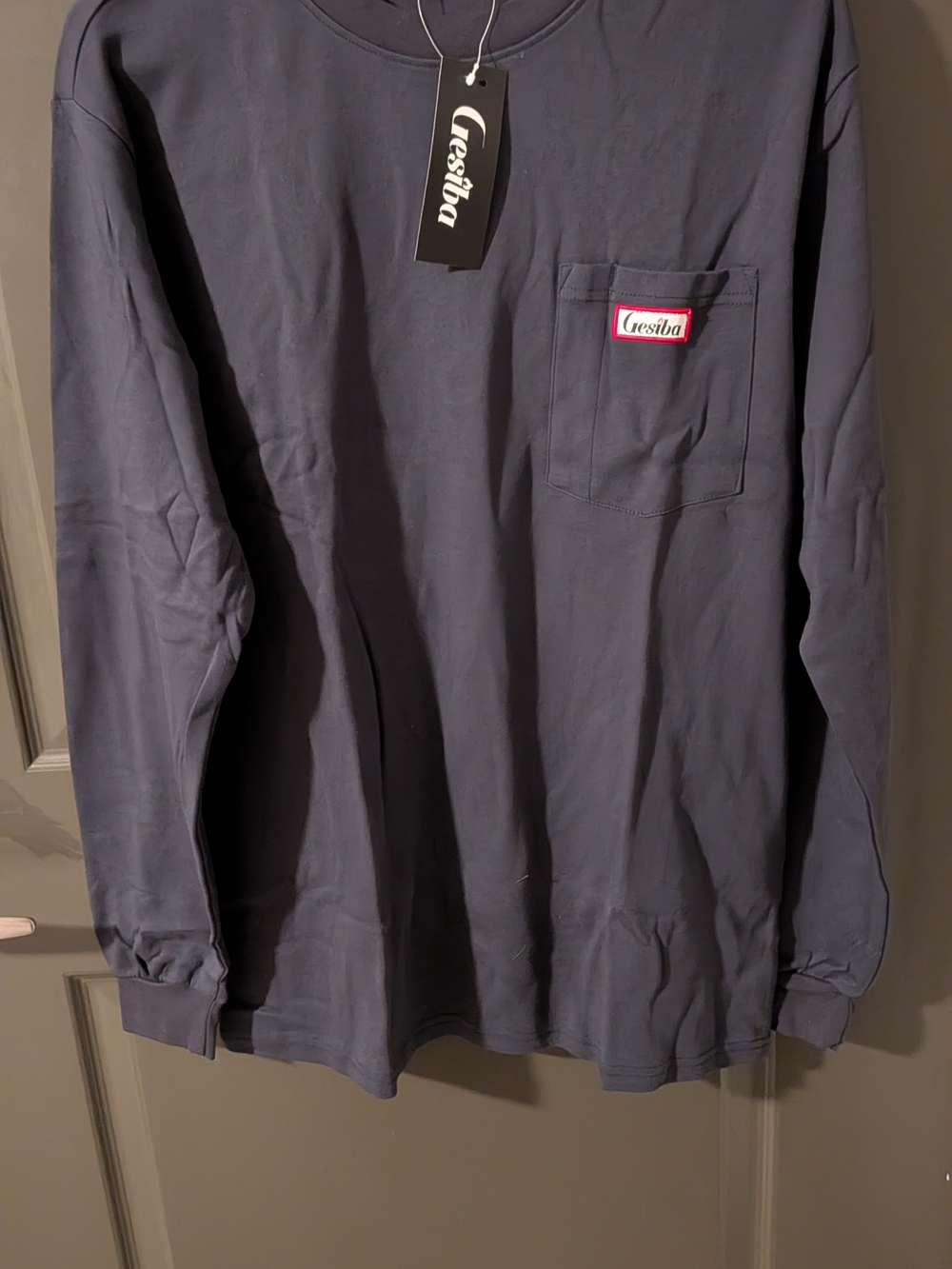 Men’s Long-Sleeve Work Shirt - Navy NEW WITH TAGS - Picture 10 of 12